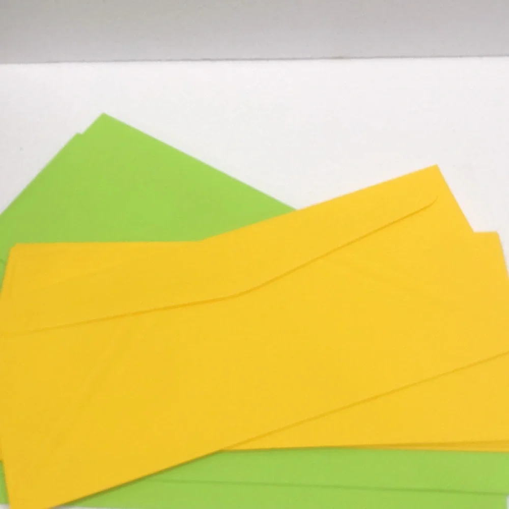 Vibrant Yellow and Green Envelopes bundle of 10